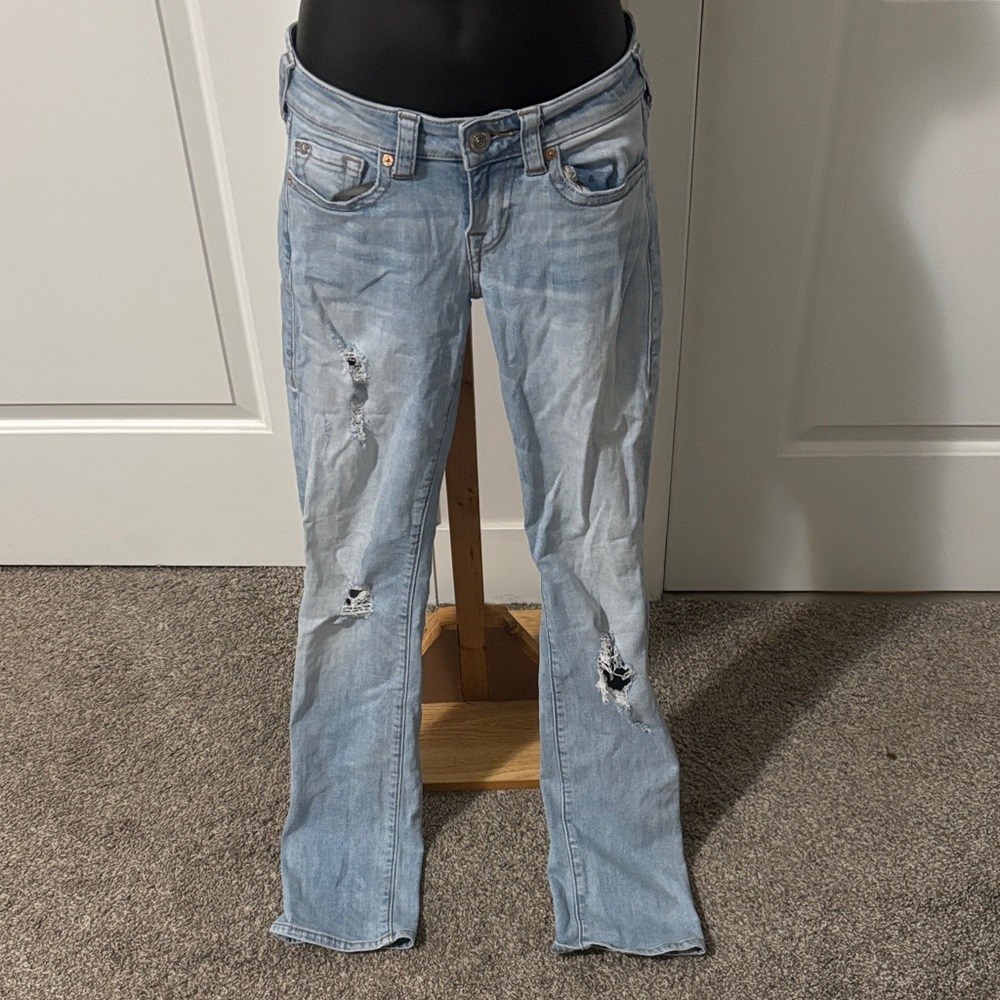 True Religion Billie Low Rise Straight Jeans Light Wash